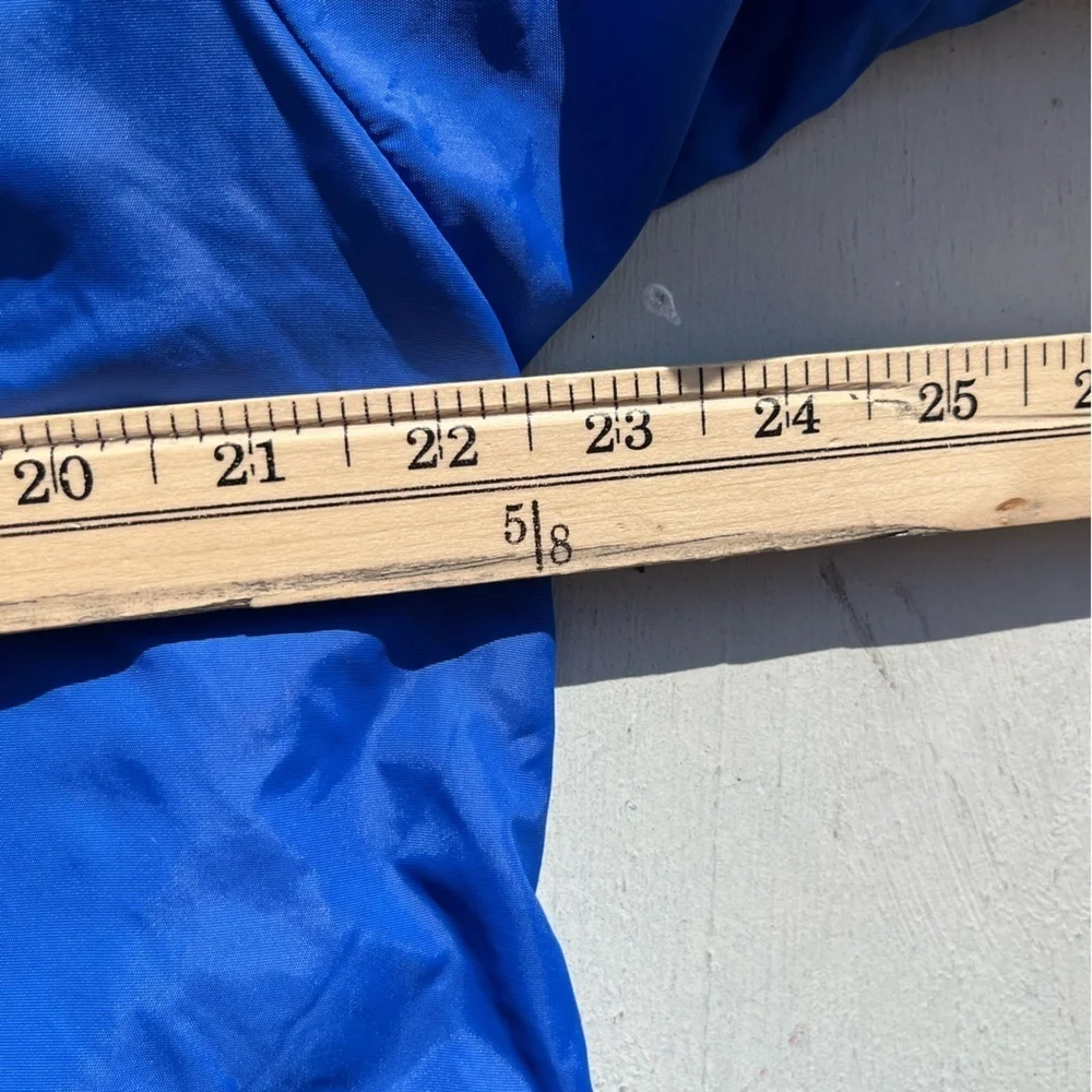 Men's Vintage Fish Machine Windbreaker Blue Logo M Nylon Button Lined USA 80s - Picture 13 of 15